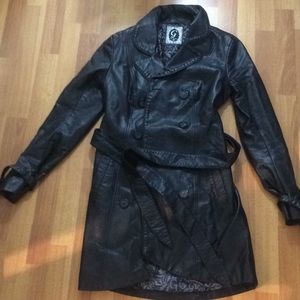 G by Guess faux leather trench coat